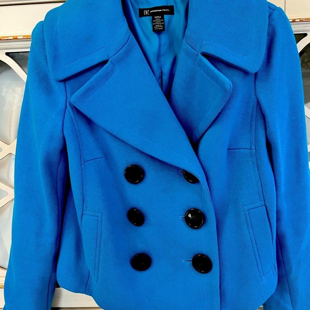 Blue INC crop jacket size small